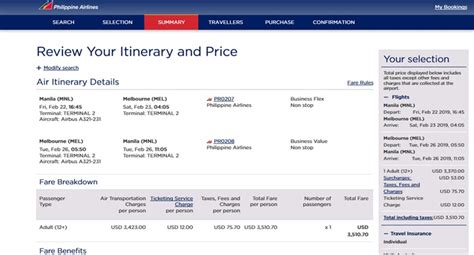 pal booking flight